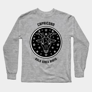 Capricorn ♑🐐 Bold Since Birth Zodiac Sign Astrological Sign Horoscope Long Sleeve T-Shirt